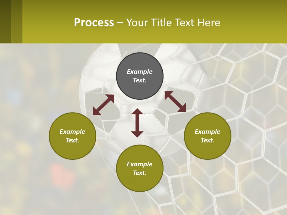 A Soccer Ball In The Net With A Crowd In The Background PowerPoint Template
