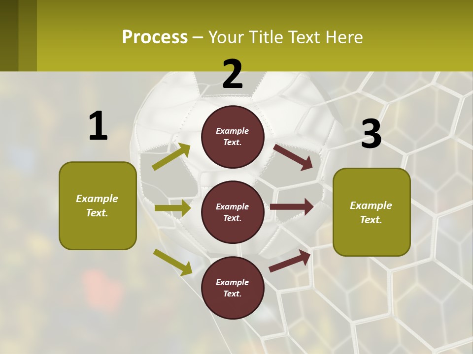 A Soccer Ball In The Net With A Crowd In The Background PowerPoint Template