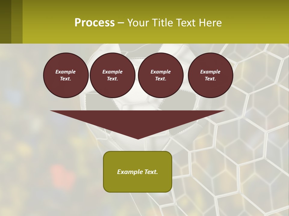A Soccer Ball In The Net With A Crowd In The Background PowerPoint Template