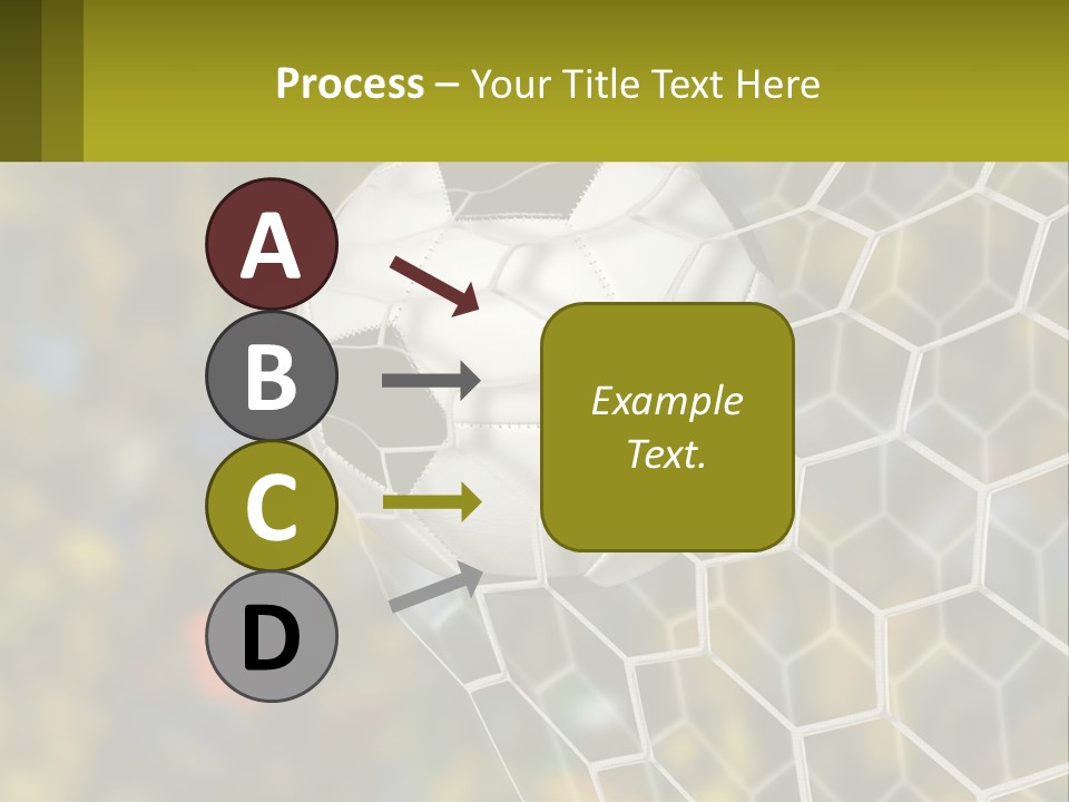 A Soccer Ball In The Net With A Crowd In The Background PowerPoint Template