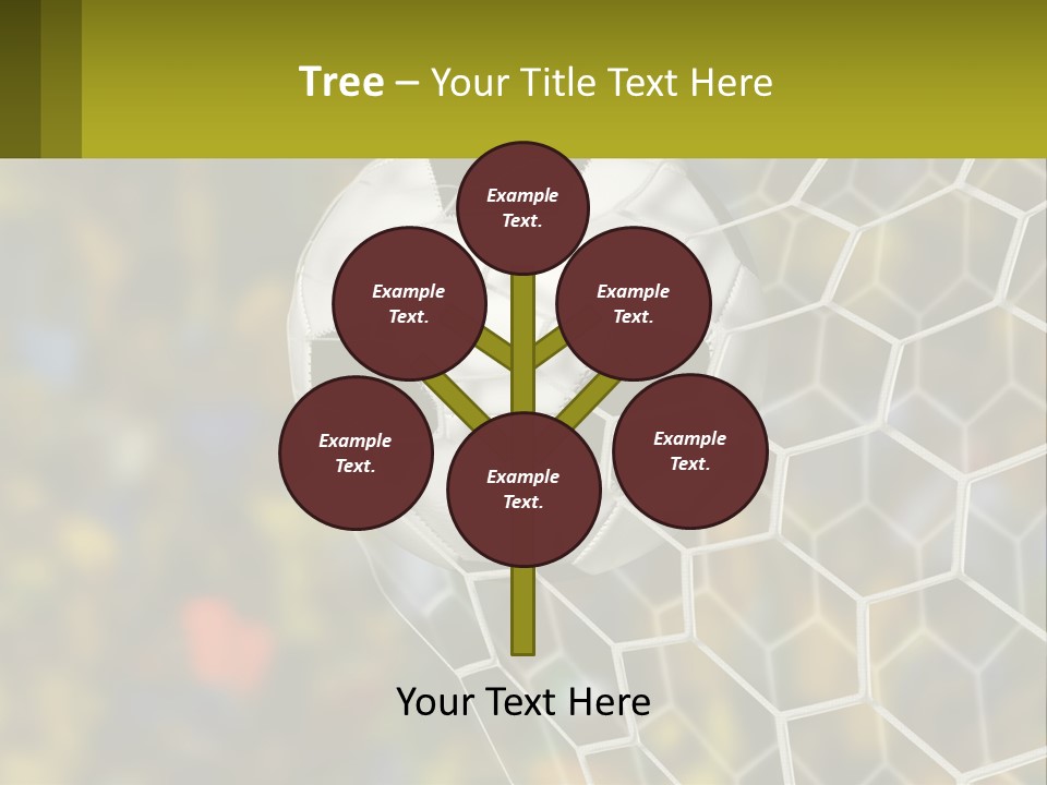 A Soccer Ball In The Net With A Crowd In The Background PowerPoint Template