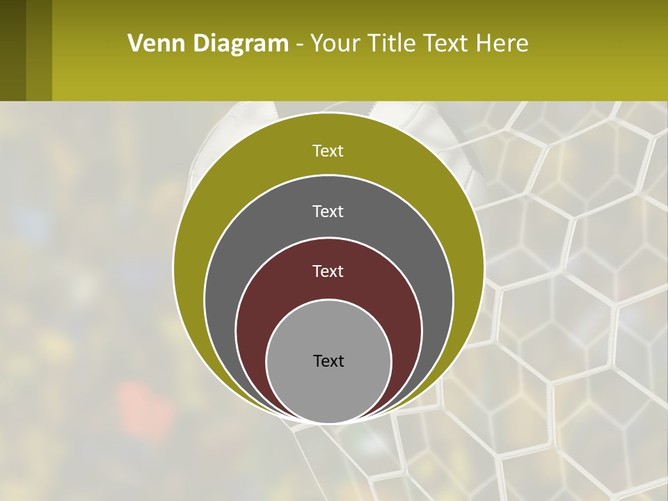 A Soccer Ball In The Net With A Crowd In The Background PowerPoint Template