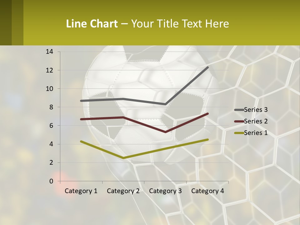 A Soccer Ball In The Net With A Crowd In The Background PowerPoint Template