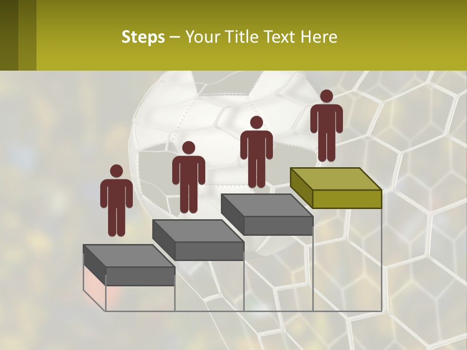 A Soccer Ball In The Net With A Crowd In The Background PowerPoint Template
