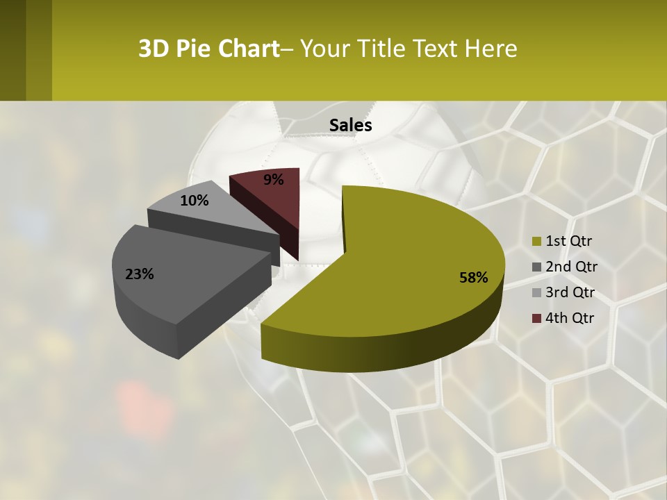 A Soccer Ball In The Net With A Crowd In The Background PowerPoint Template