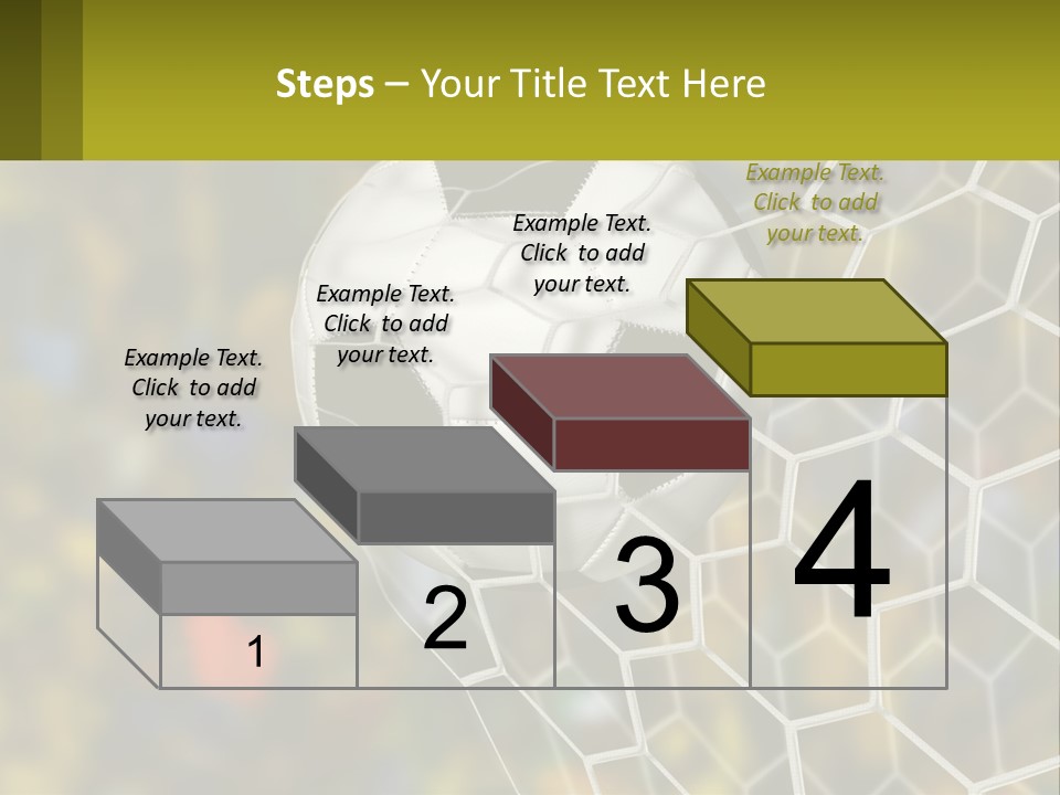 A Soccer Ball In The Net With A Crowd In The Background PowerPoint Template