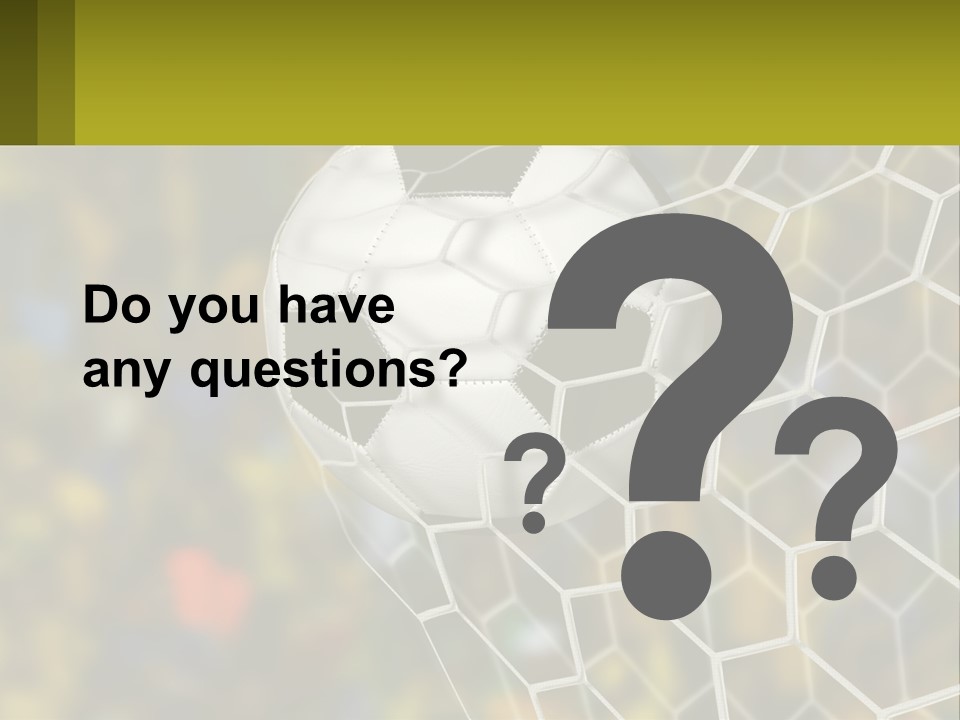 A Soccer Ball In The Net With A Crowd In The Background PowerPoint Template