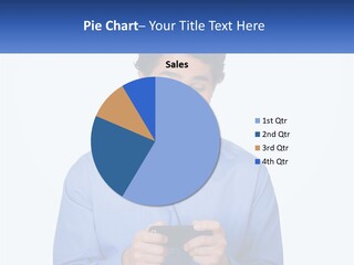 A Man Holding A Cell Phone In His Hands PowerPoint Template