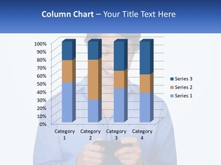 A Man Holding A Cell Phone In His Hands PowerPoint Template