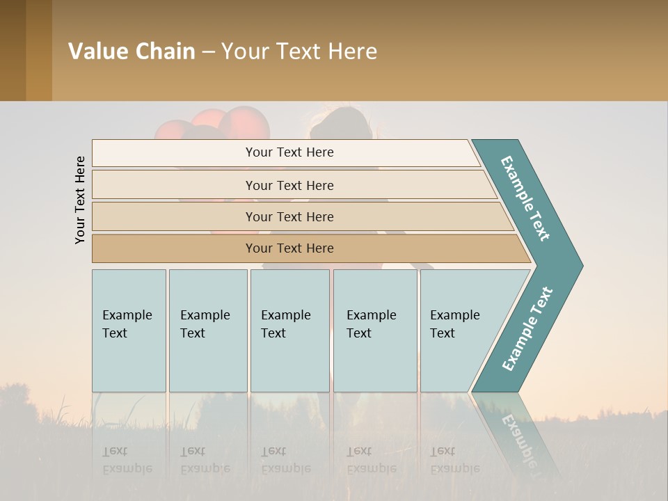 A Woman Holding Balloons In The Air At Sunset PowerPoint Template