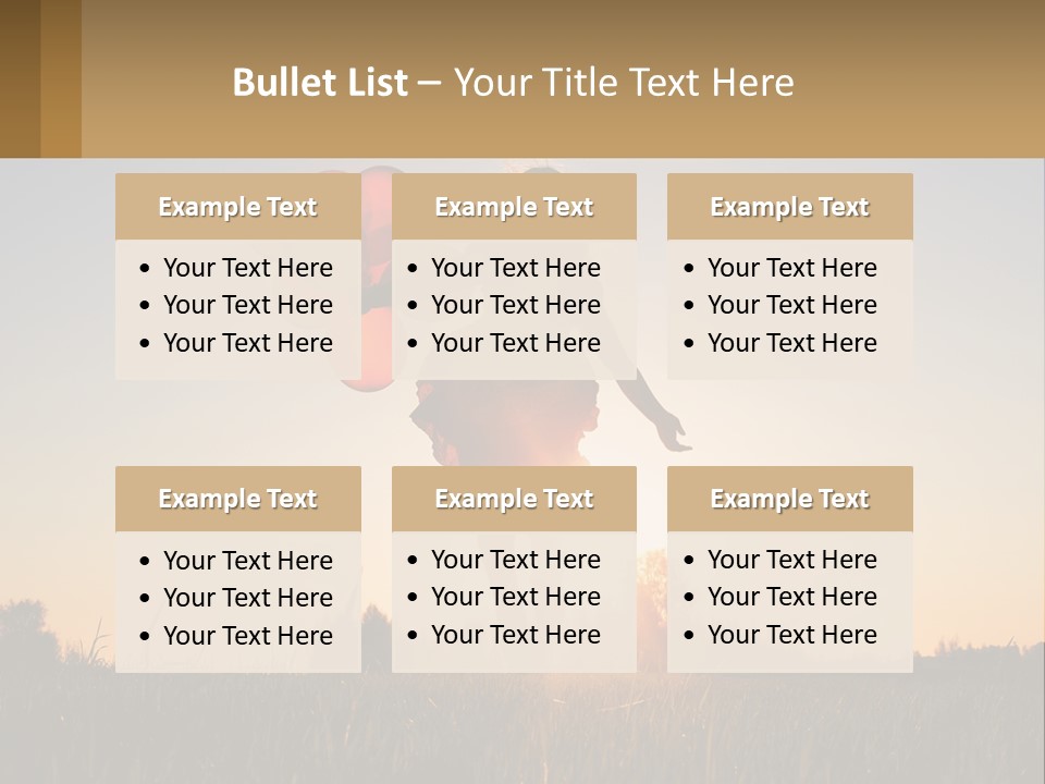 A Woman Holding Balloons In The Air At Sunset PowerPoint Template