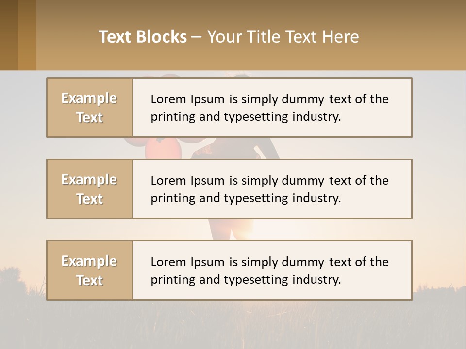 A Woman Holding Balloons In The Air At Sunset PowerPoint Template