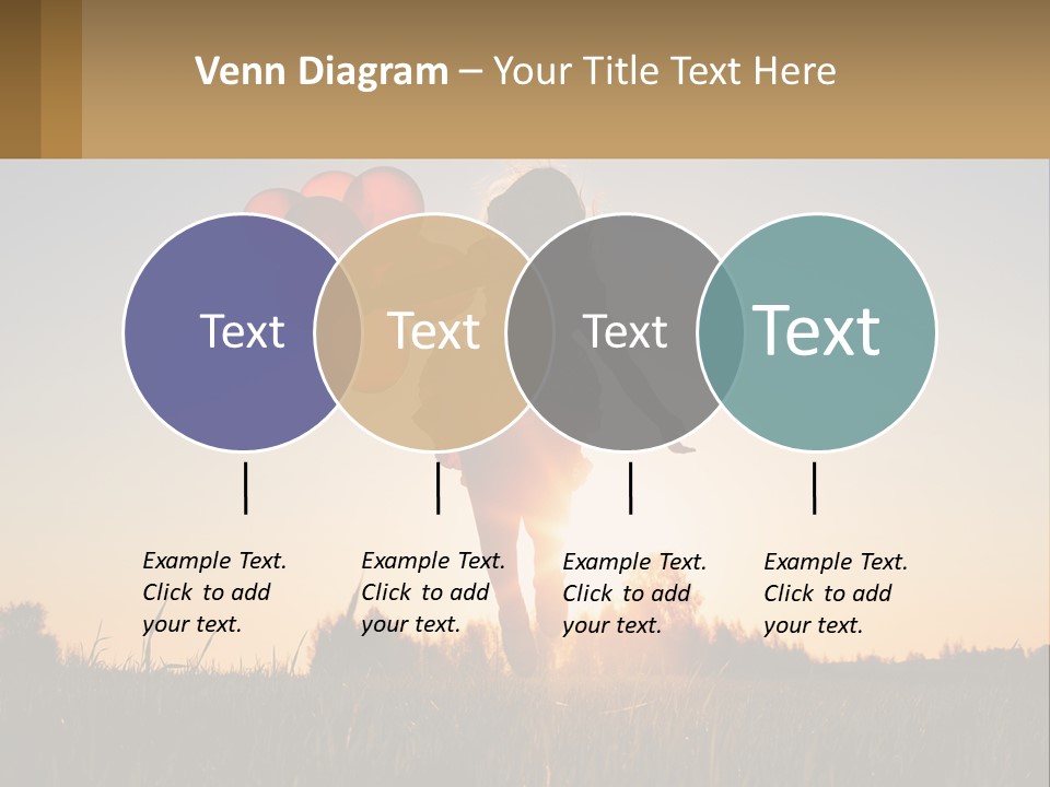 A Woman Holding Balloons In The Air At Sunset PowerPoint Template