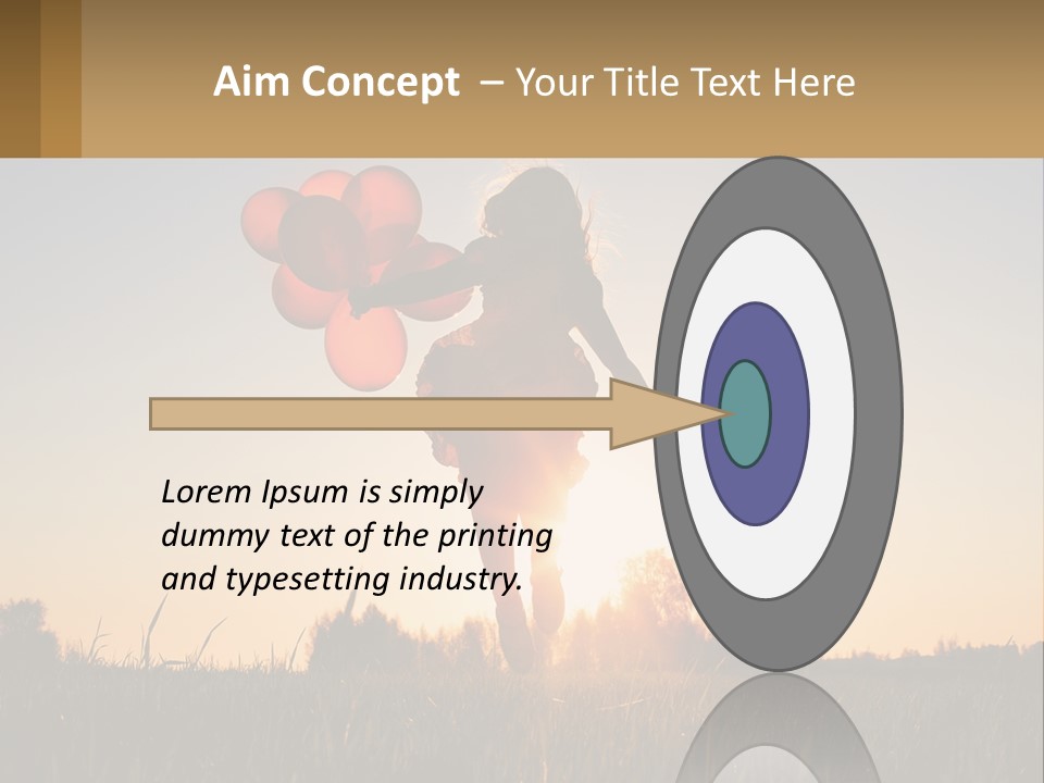 A Woman Holding Balloons In The Air At Sunset PowerPoint Template