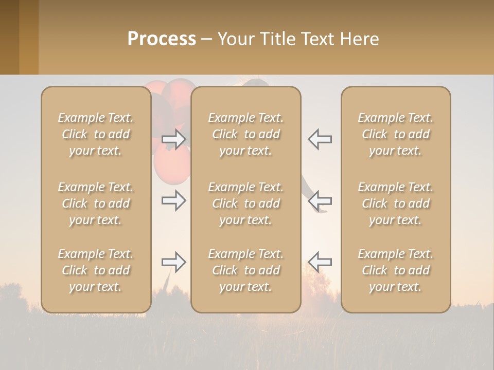 A Woman Holding Balloons In The Air At Sunset PowerPoint Template