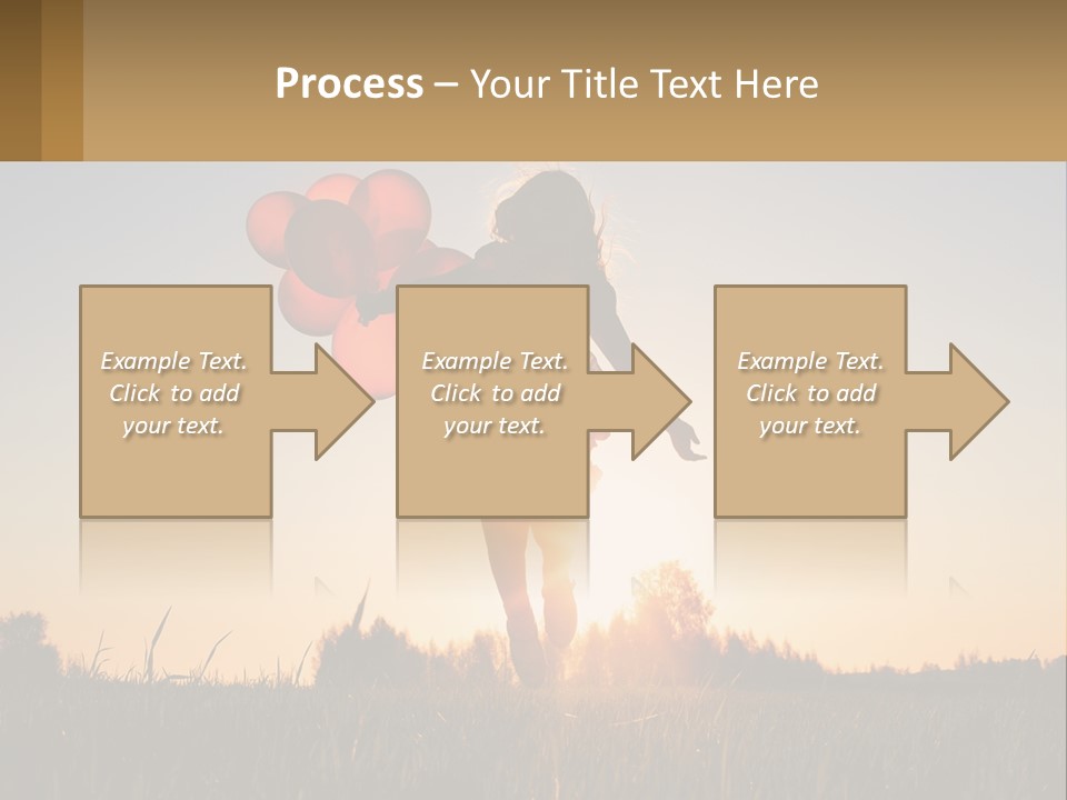 A Woman Holding Balloons In The Air At Sunset PowerPoint Template