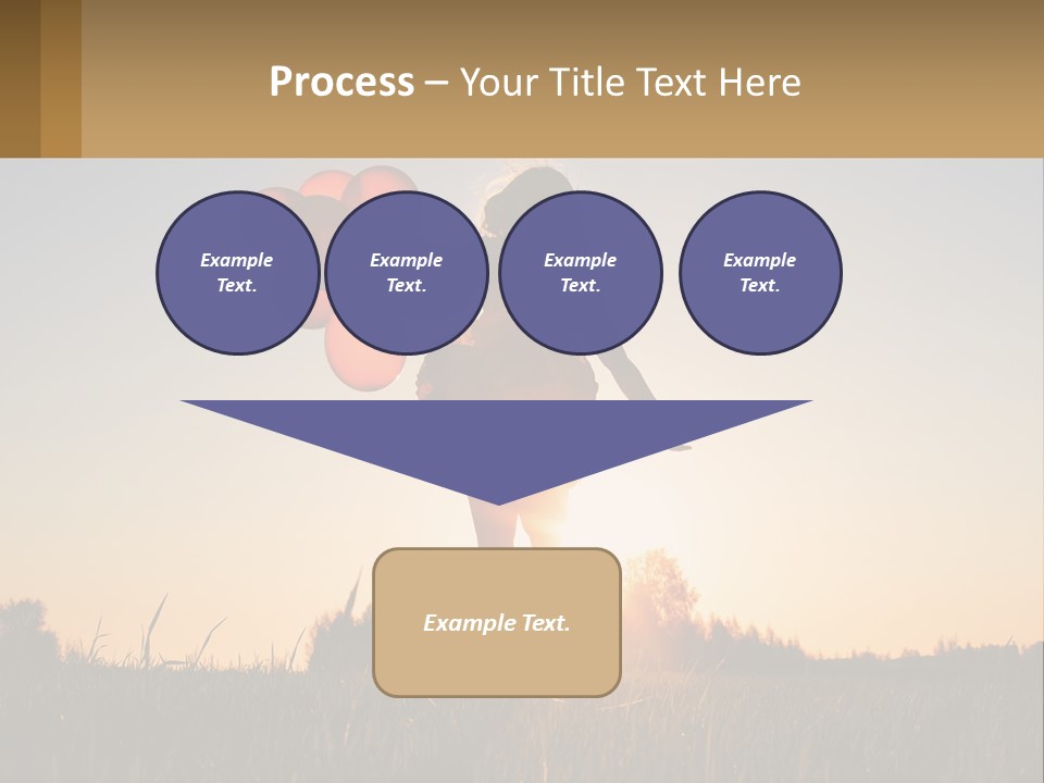 A Woman Holding Balloons In The Air At Sunset PowerPoint Template