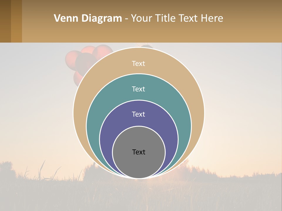 A Woman Holding Balloons In The Air At Sunset PowerPoint Template