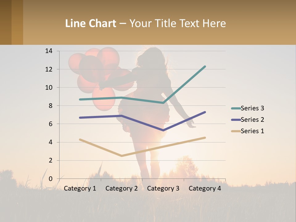 A Woman Holding Balloons In The Air At Sunset PowerPoint Template