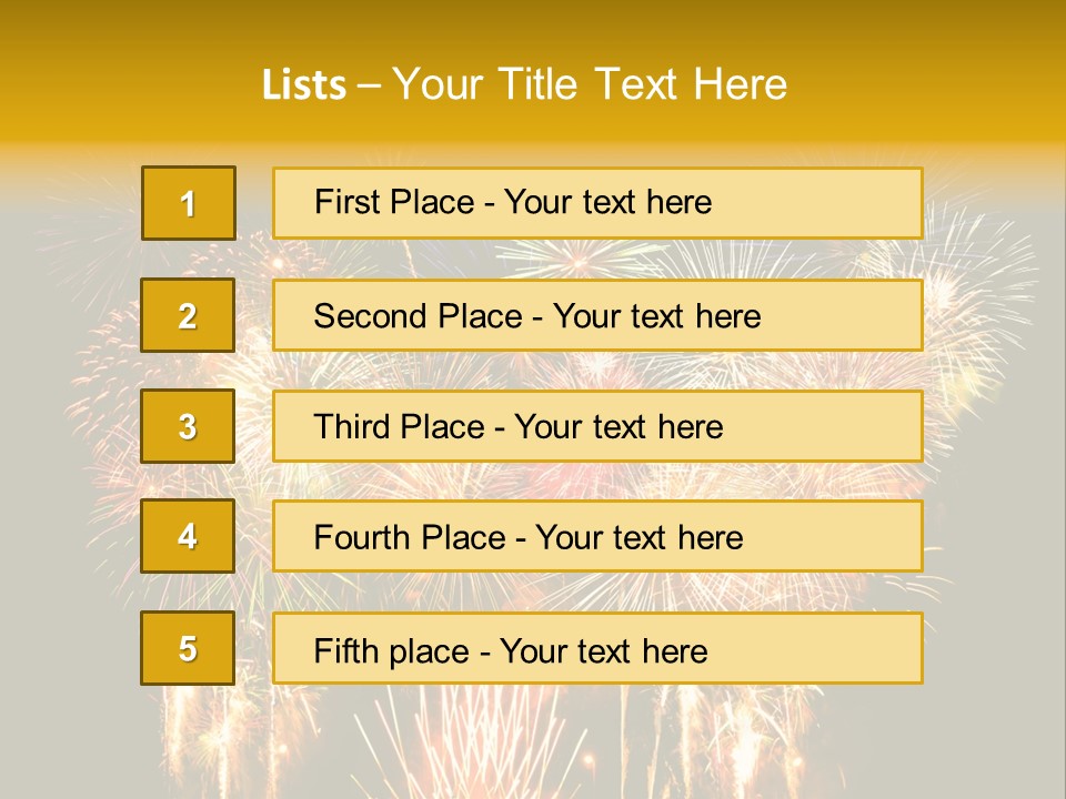 A Fireworks Display With The Words Name Of Presentation Company Name PowerPoint Template