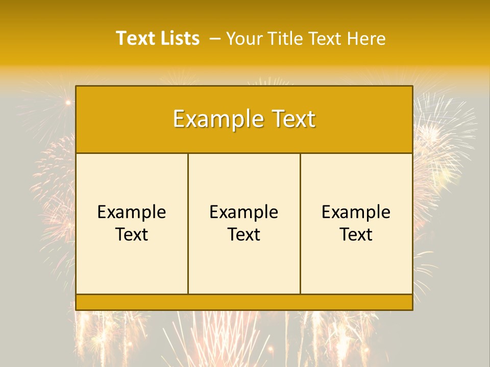 A Fireworks Display With The Words Name Of Presentation Company Name PowerPoint Template