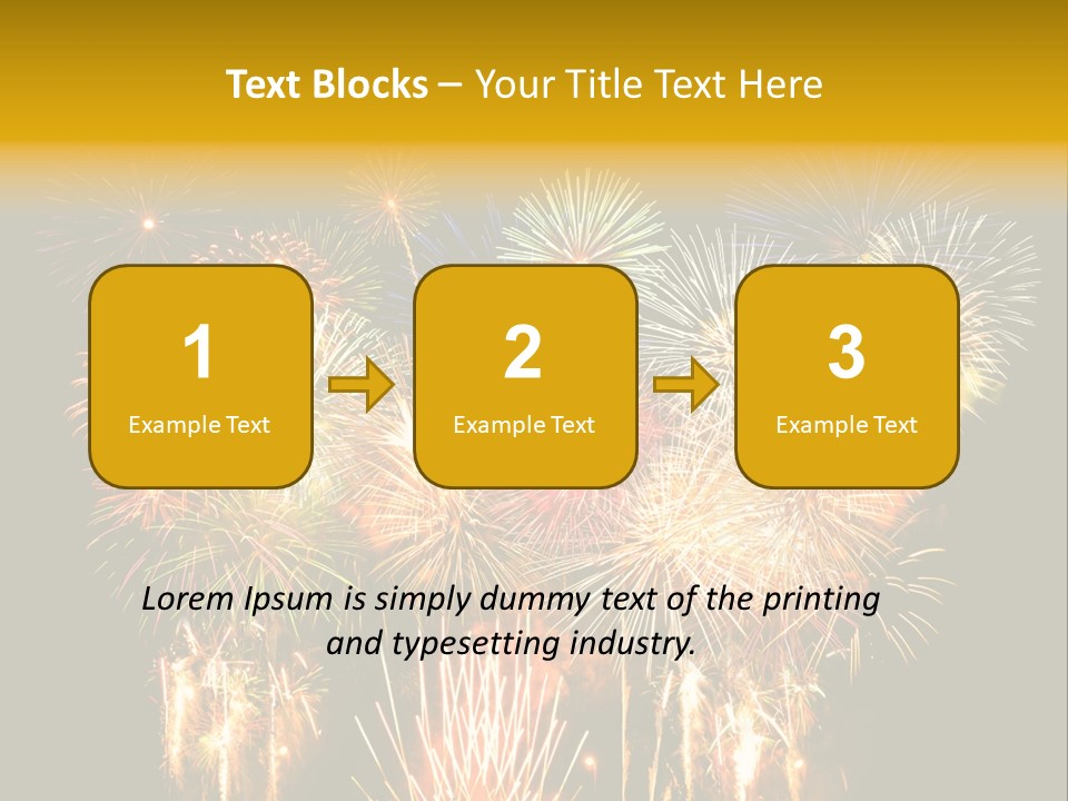 A Fireworks Display With The Words Name Of Presentation Company Name PowerPoint Template