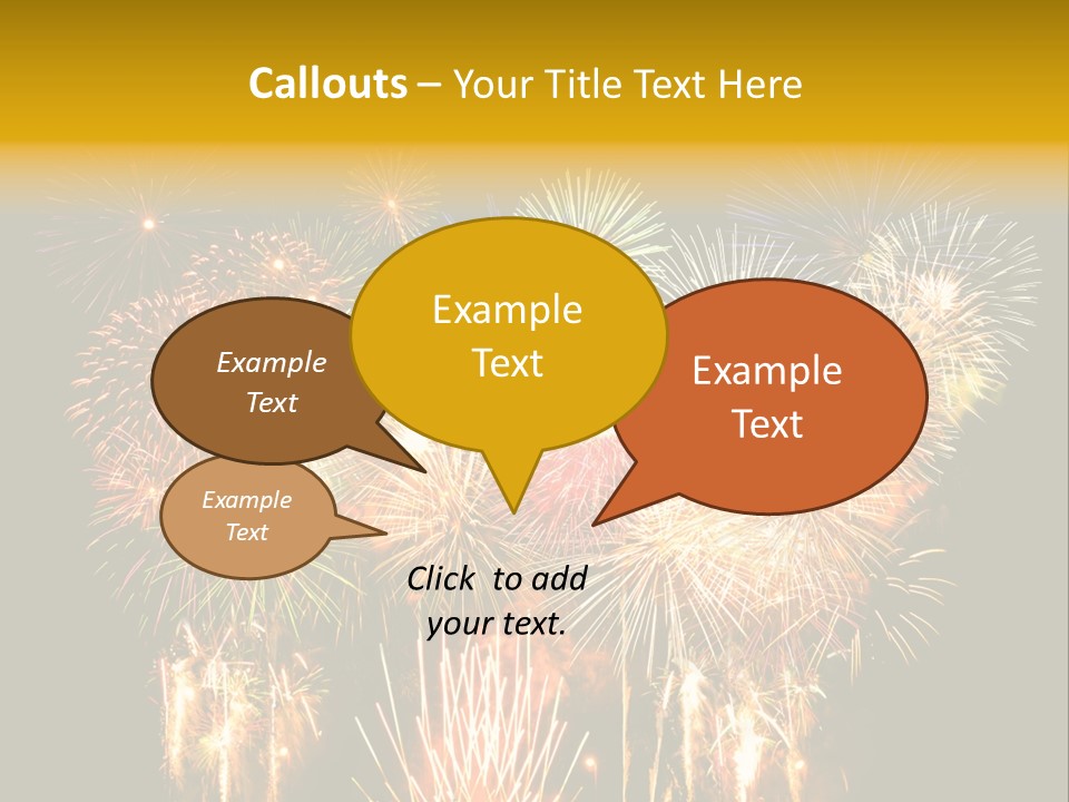 A Fireworks Display With The Words Name Of Presentation Company Name PowerPoint Template