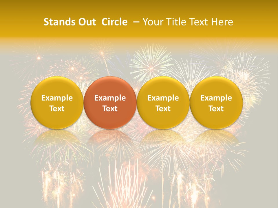 A Fireworks Display With The Words Name Of Presentation Company Name PowerPoint Template