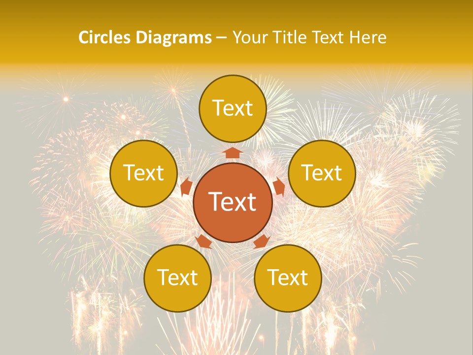 A Fireworks Display With The Words Name Of Presentation Company Name PowerPoint Template