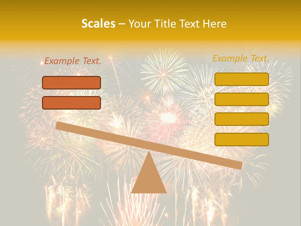 A Fireworks Display With The Words Name Of Presentation Company Name PowerPoint Template