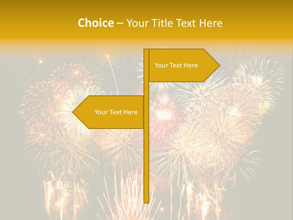 A Fireworks Display With The Words Name Of Presentation Company Name PowerPoint Template