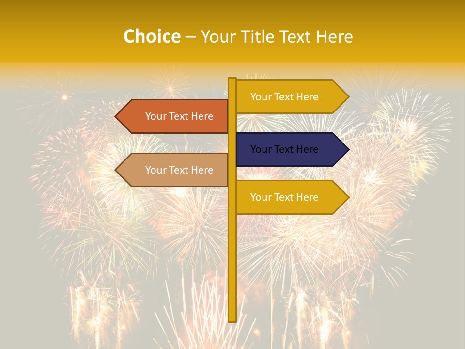 A Fireworks Display With The Words Name Of Presentation Company Name PowerPoint Template