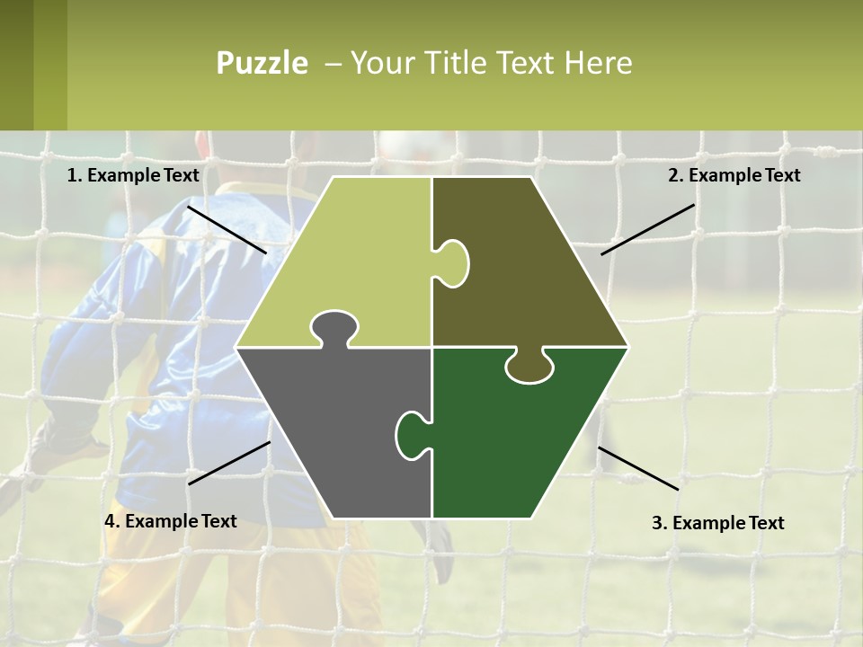 A Young Boy Kicking A Soccer Ball Towards A Goal PowerPoint Template