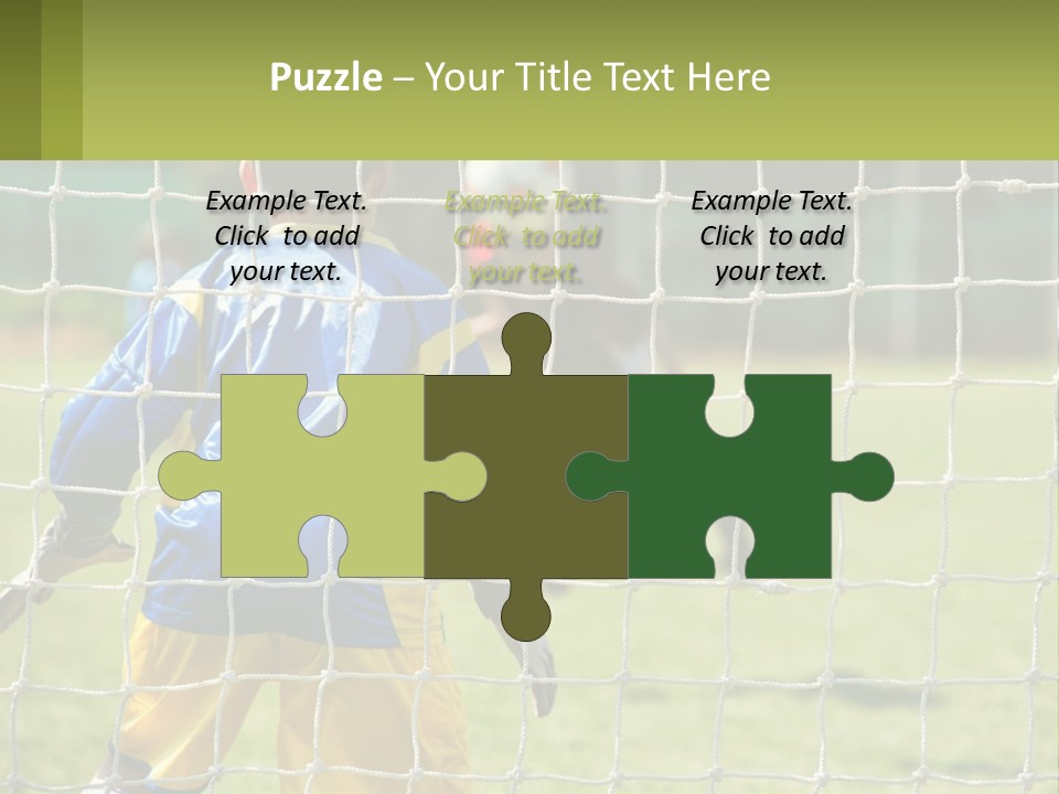 A Young Boy Kicking A Soccer Ball Towards A Goal PowerPoint Template