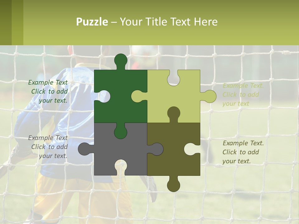 A Young Boy Kicking A Soccer Ball Towards A Goal PowerPoint Template