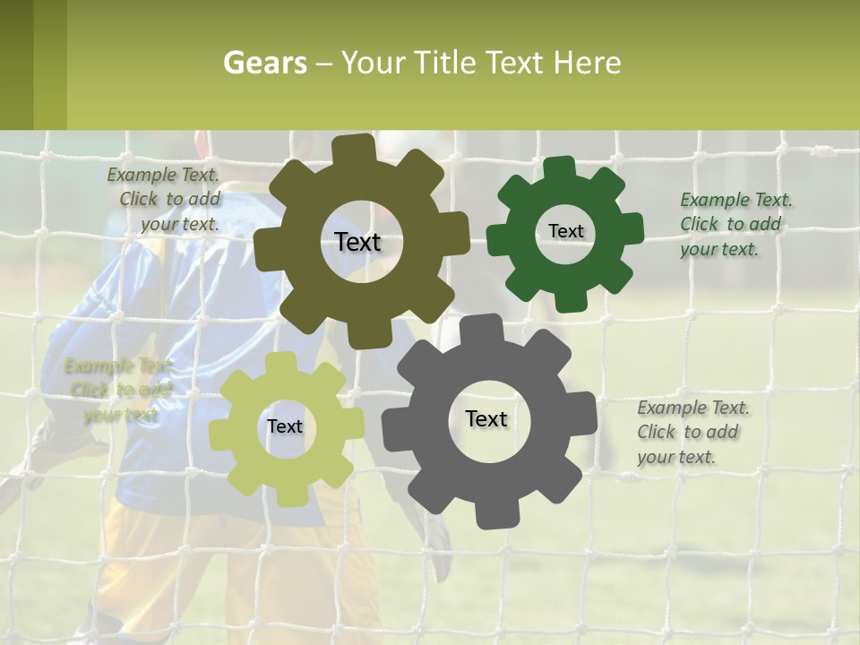 A Young Boy Kicking A Soccer Ball Towards A Goal PowerPoint Template