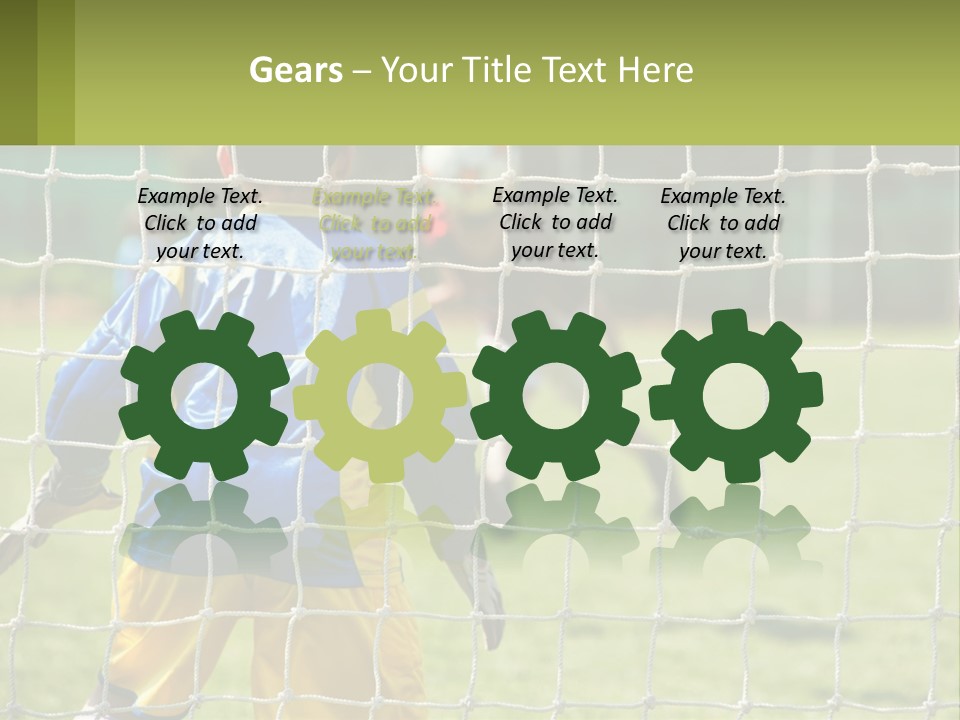 A Young Boy Kicking A Soccer Ball Towards A Goal PowerPoint Template