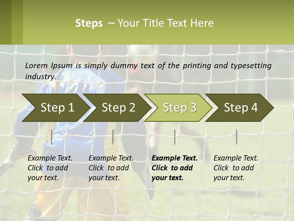 A Young Boy Kicking A Soccer Ball Towards A Goal PowerPoint Template