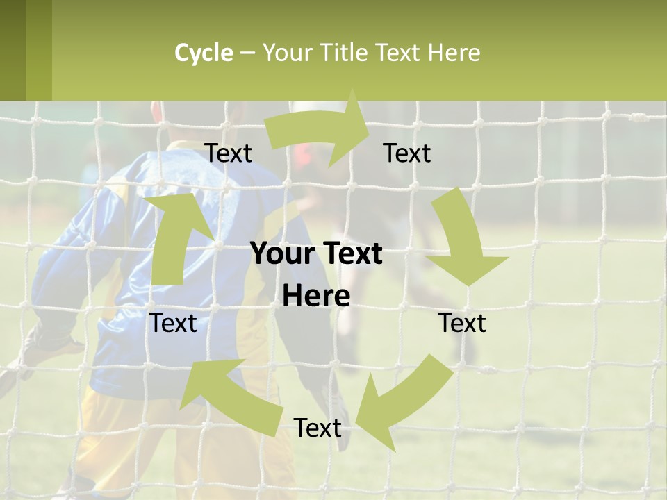 A Young Boy Kicking A Soccer Ball Towards A Goal PowerPoint Template