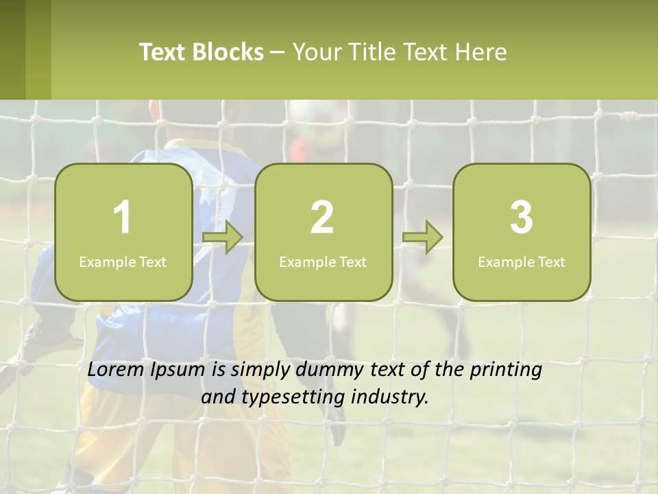 A Young Boy Kicking A Soccer Ball Towards A Goal PowerPoint Template