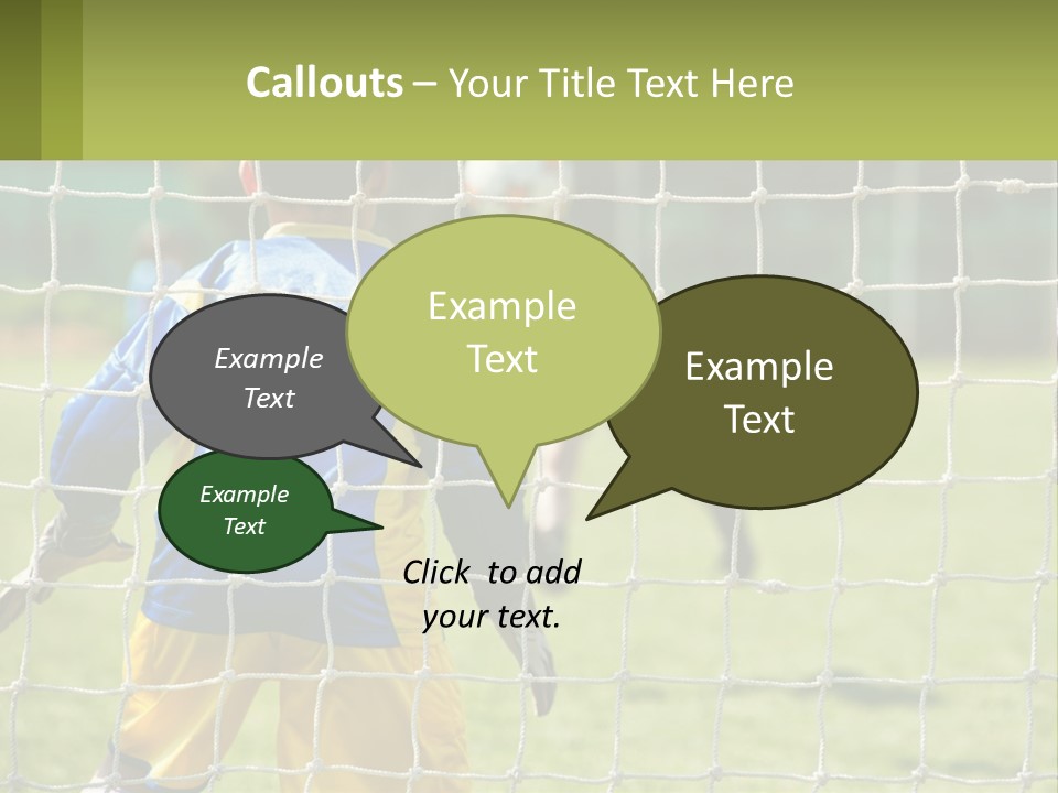 A Young Boy Kicking A Soccer Ball Towards A Goal PowerPoint Template