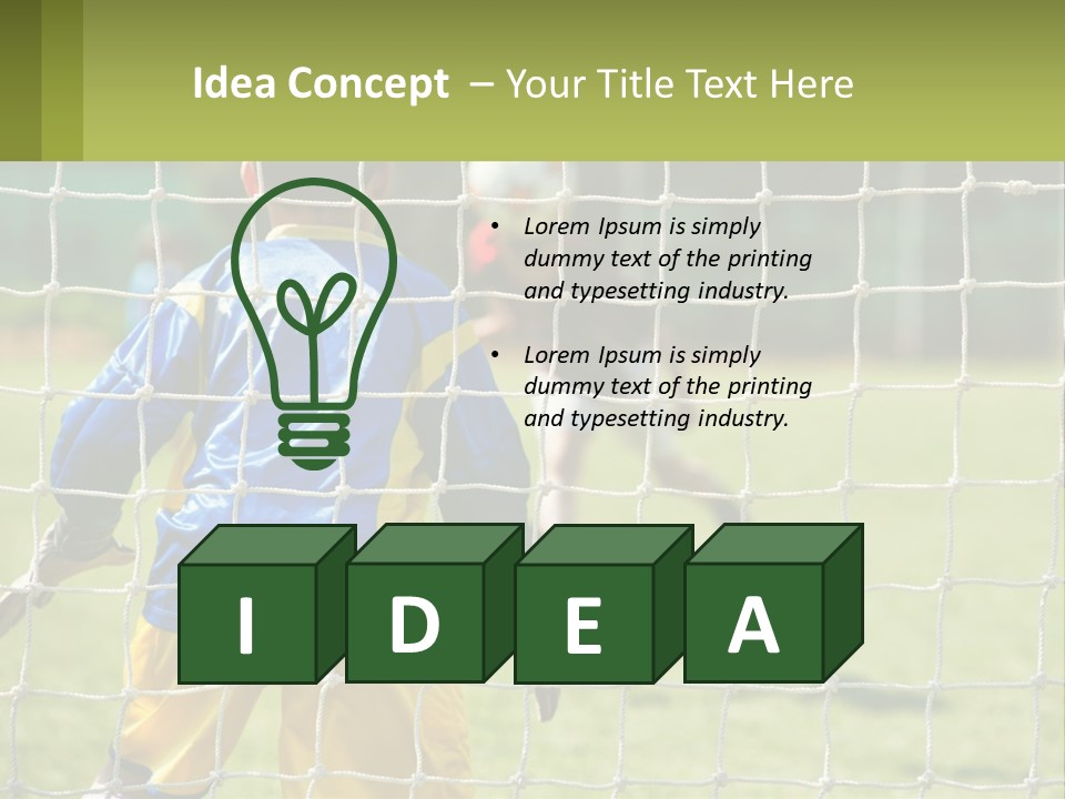 A Young Boy Kicking A Soccer Ball Towards A Goal PowerPoint Template