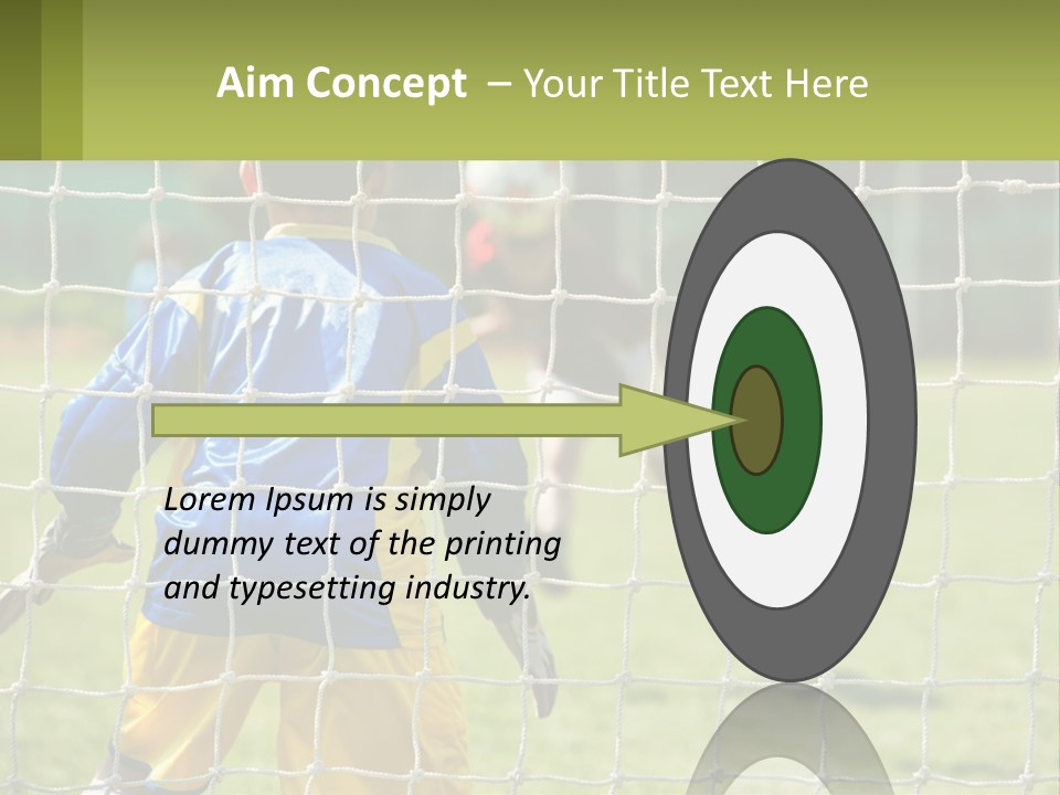 A Young Boy Kicking A Soccer Ball Towards A Goal PowerPoint Template