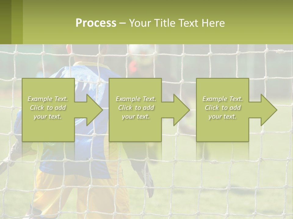 A Young Boy Kicking A Soccer Ball Towards A Goal PowerPoint Template