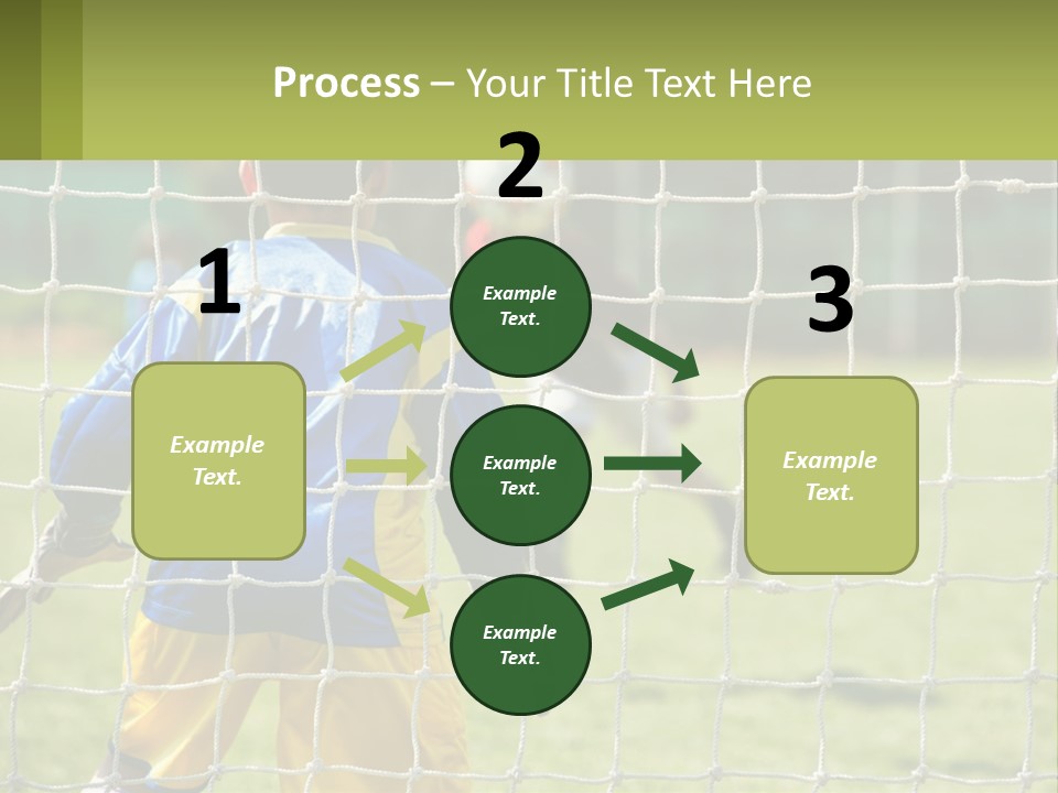 A Young Boy Kicking A Soccer Ball Towards A Goal PowerPoint Template