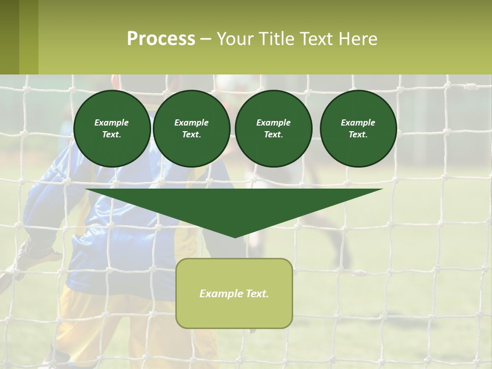 A Young Boy Kicking A Soccer Ball Towards A Goal PowerPoint Template