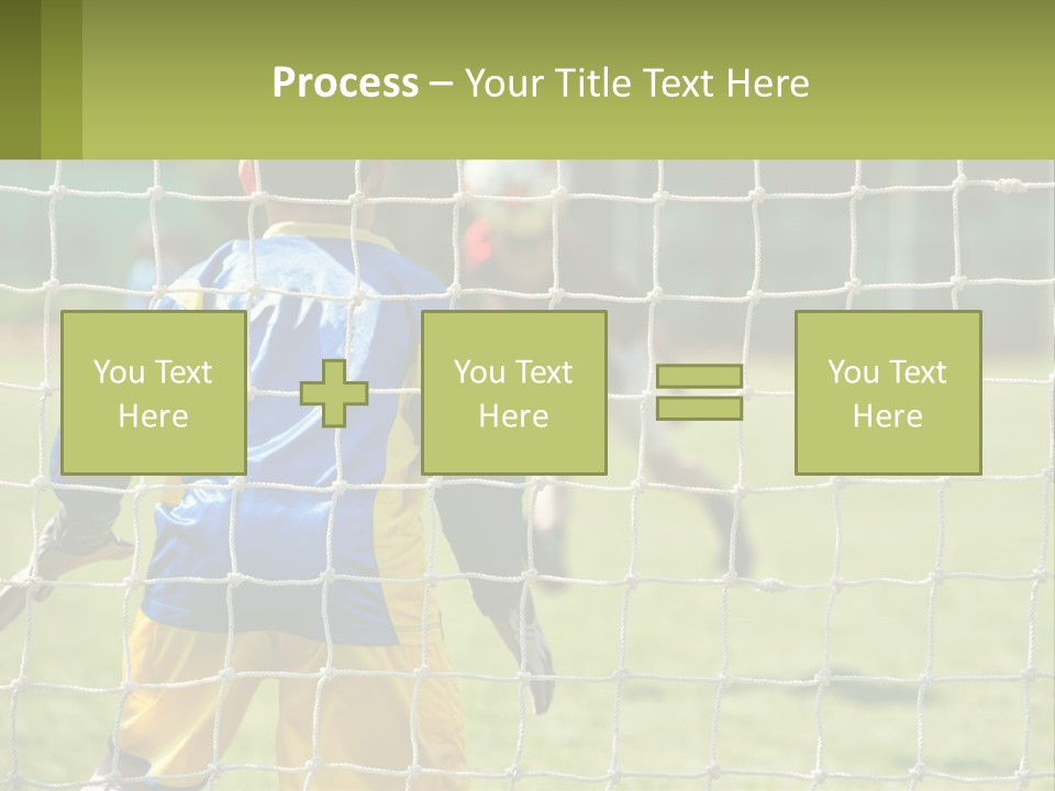 A Young Boy Kicking A Soccer Ball Towards A Goal PowerPoint Template