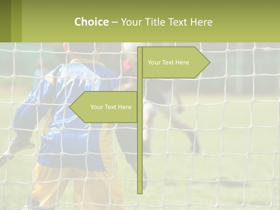 A Young Boy Kicking A Soccer Ball Towards A Goal PowerPoint Template
