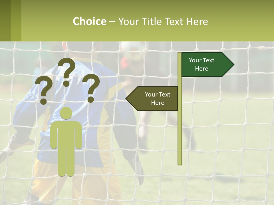 A Young Boy Kicking A Soccer Ball Towards A Goal PowerPoint Template