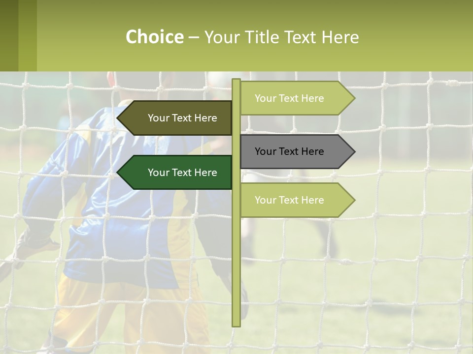 A Young Boy Kicking A Soccer Ball Towards A Goal PowerPoint Template